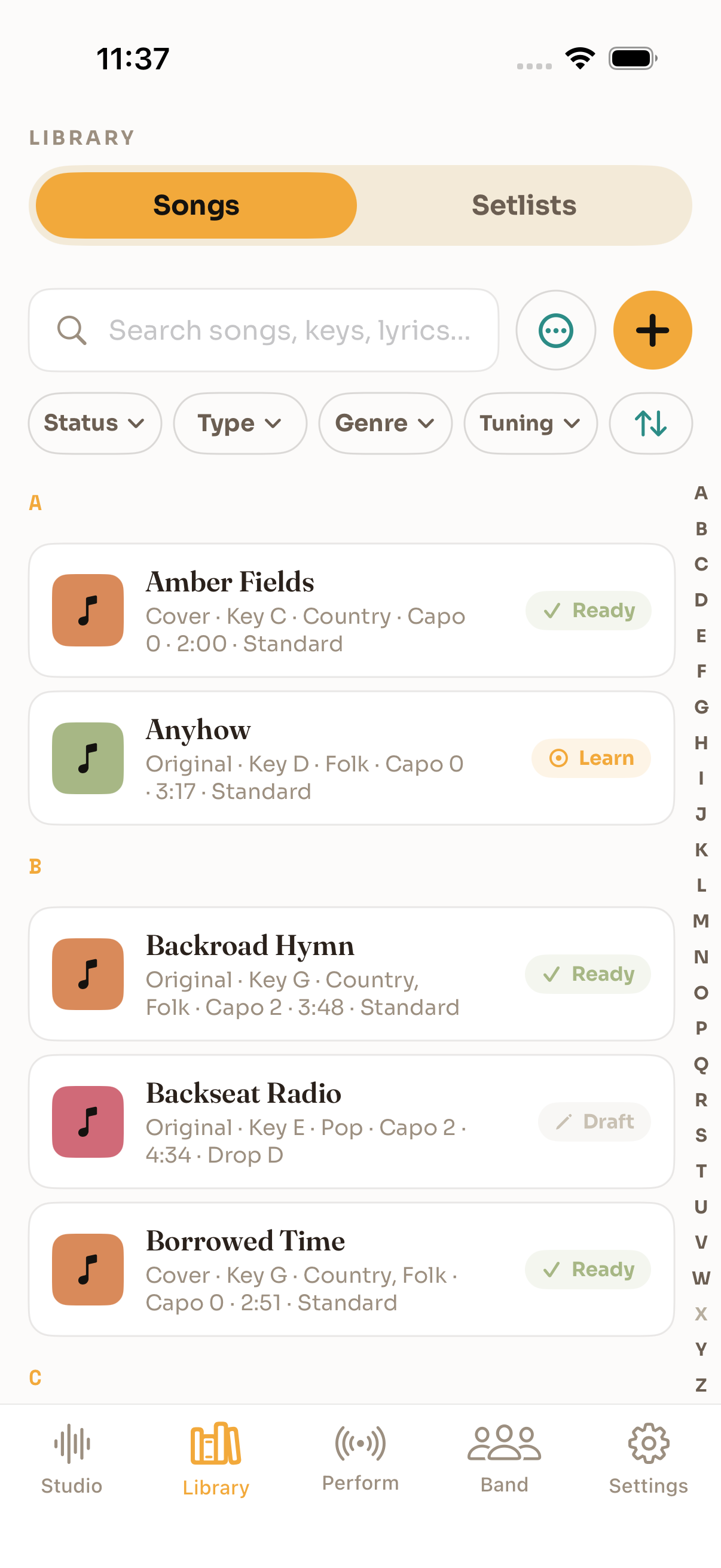 MusicianOS — Songbook