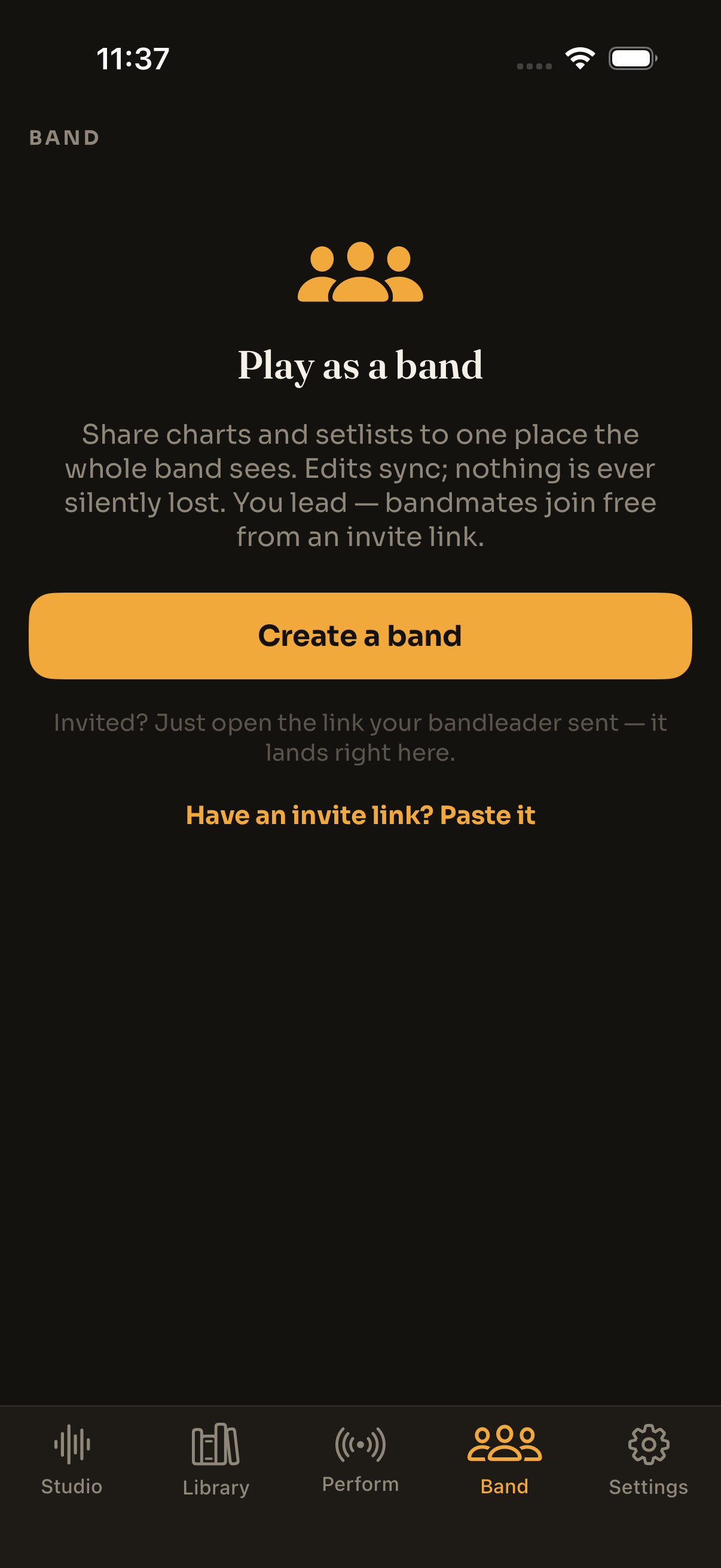 MusicianOS — Band library