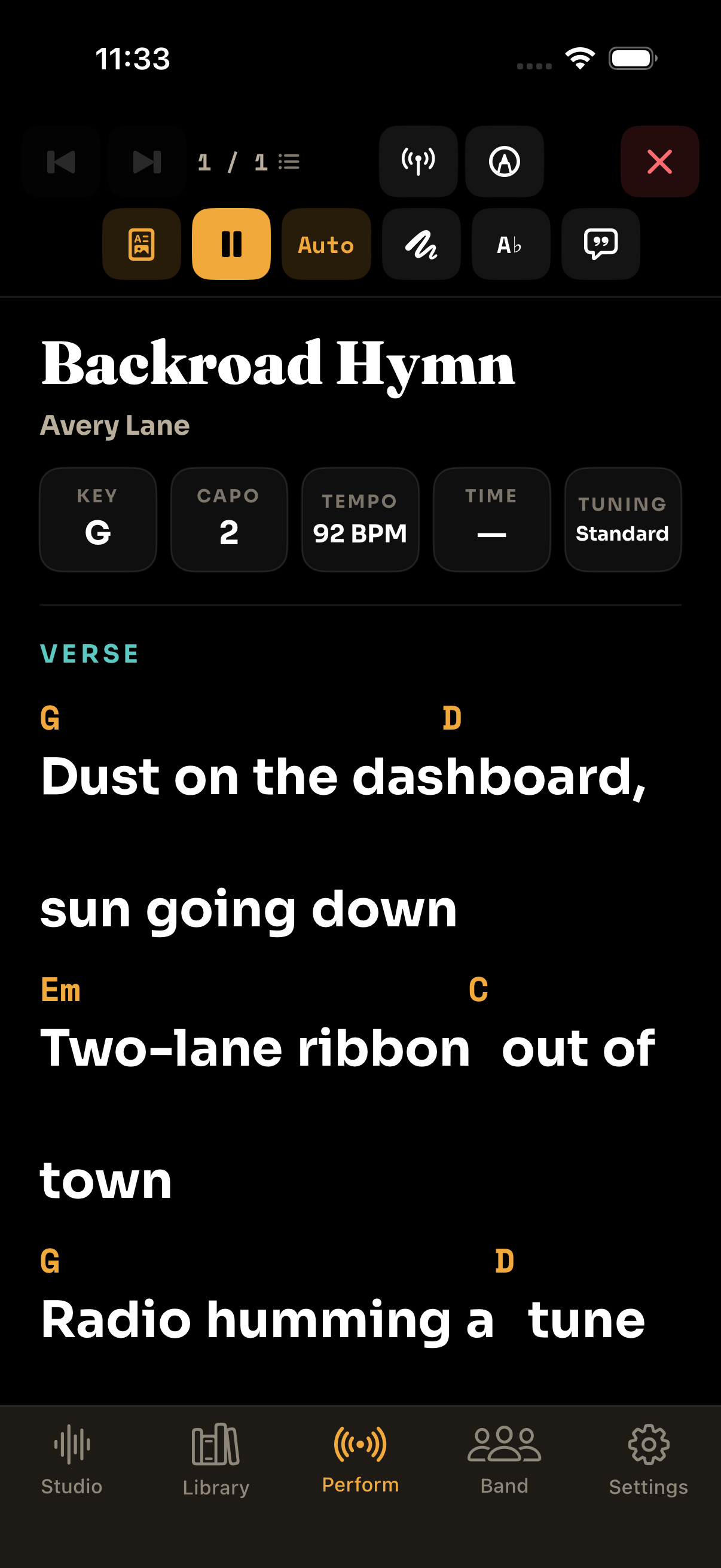 MusicianOS — Performance Mode