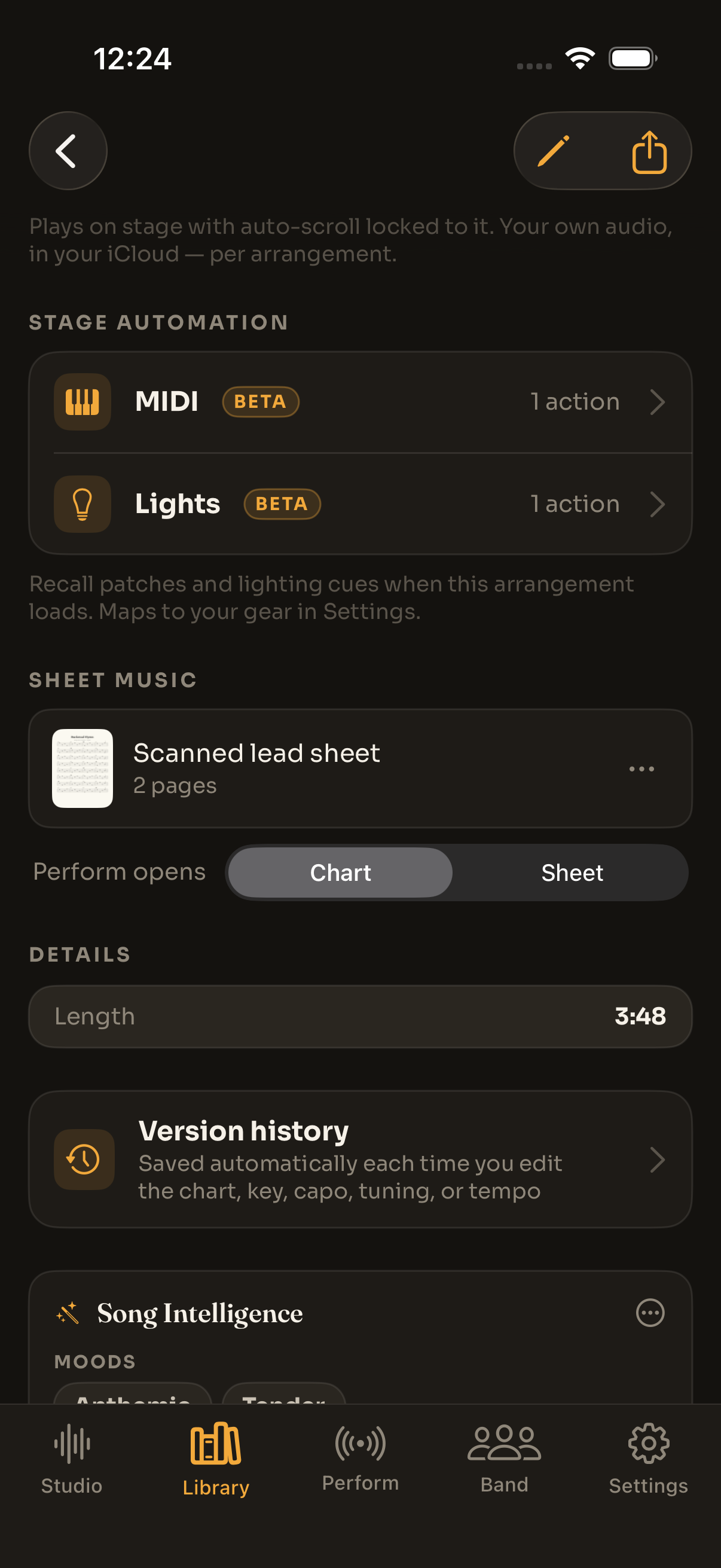 MusicianOS — Stage automation